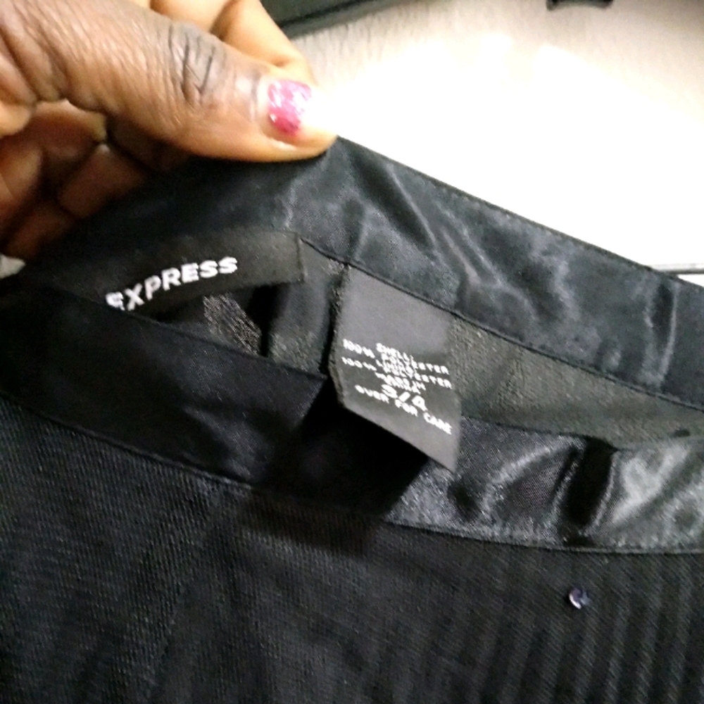 Express black pleated with sequin skirt